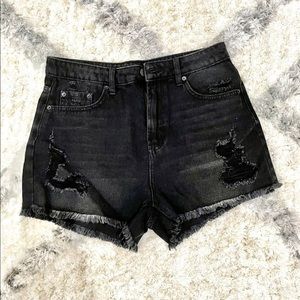 Wild Fable Distressed Black Denim Shorts.